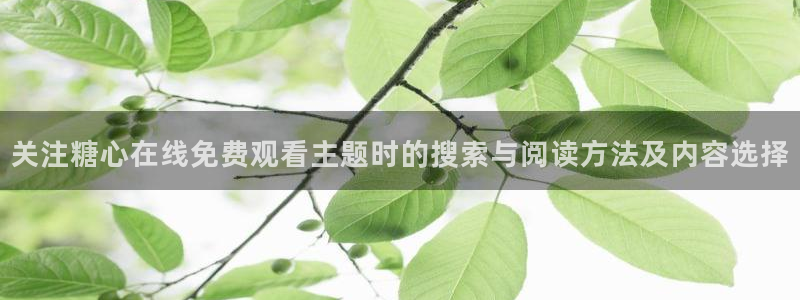 糖心vlog破解版下载：关注糖心在线免费观看主题时的搜索与阅读方法及内容选择