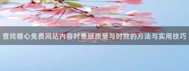 糖心视频污：查找糖心免费网站内容时兼顾质量与时效的方法与实用技巧